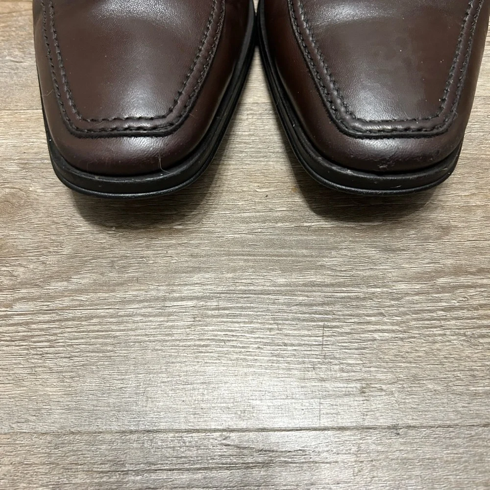 Bruno Magli Raging Dark‎ Brown Leather Slip-On Loafers Shoes Italy
